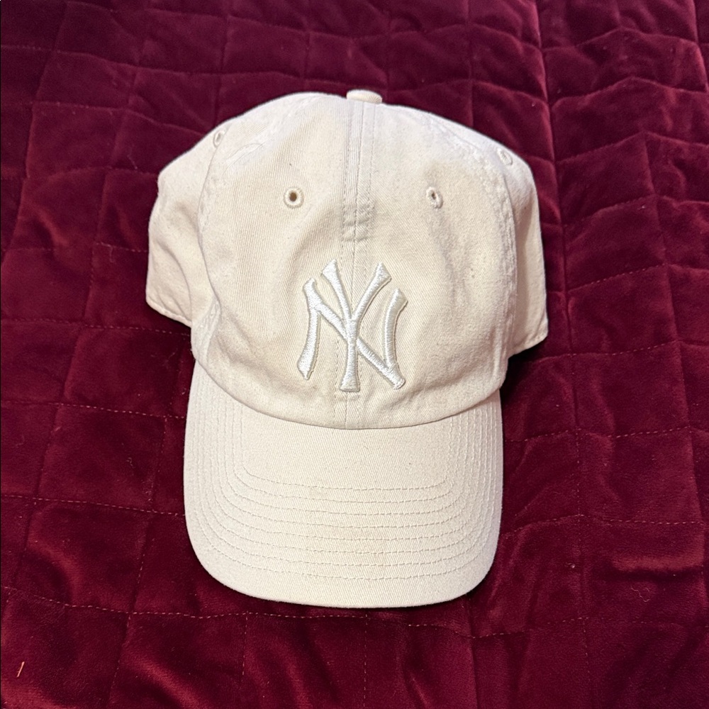 Beige Baseball Cap with Embroidered Logo